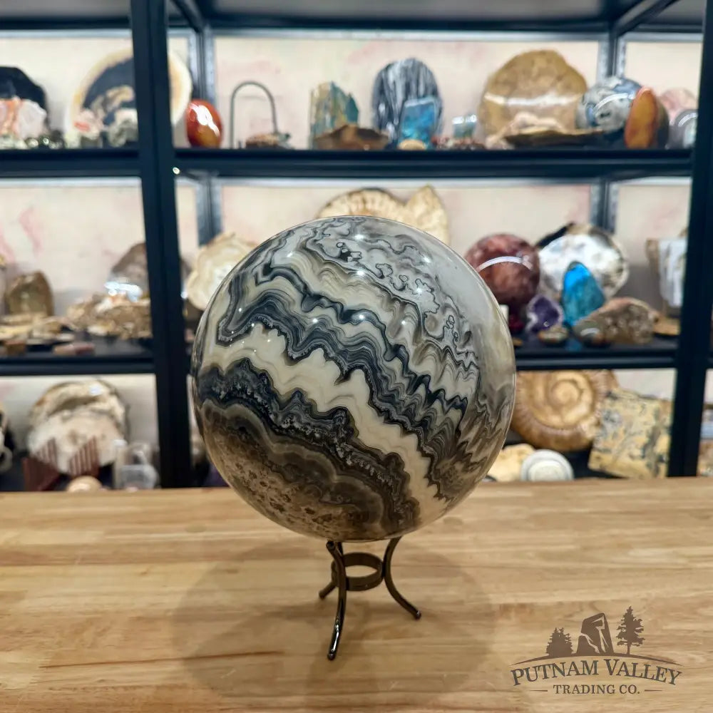 Reserve Mexican Zebra Calcite Sphere 8.5’’ - Sphere