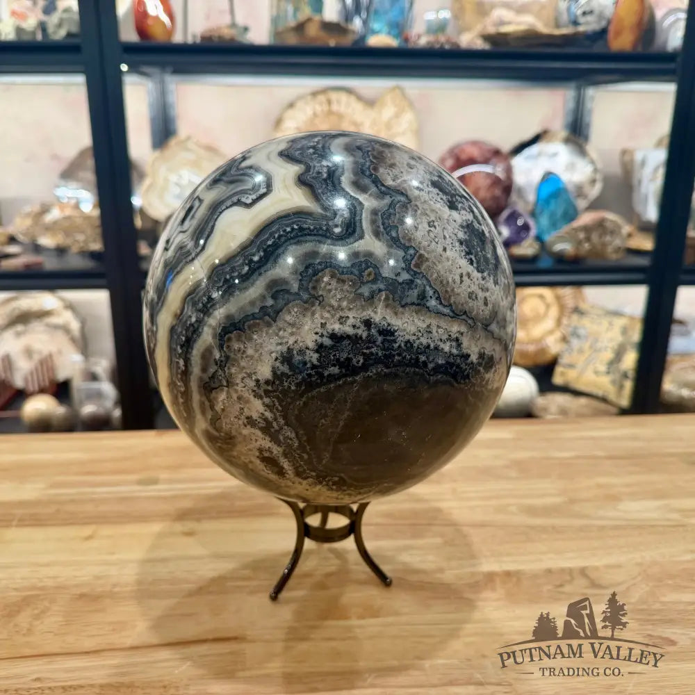 Reserve Mexican Zebra Calcite Sphere 8.5’’ - Sphere