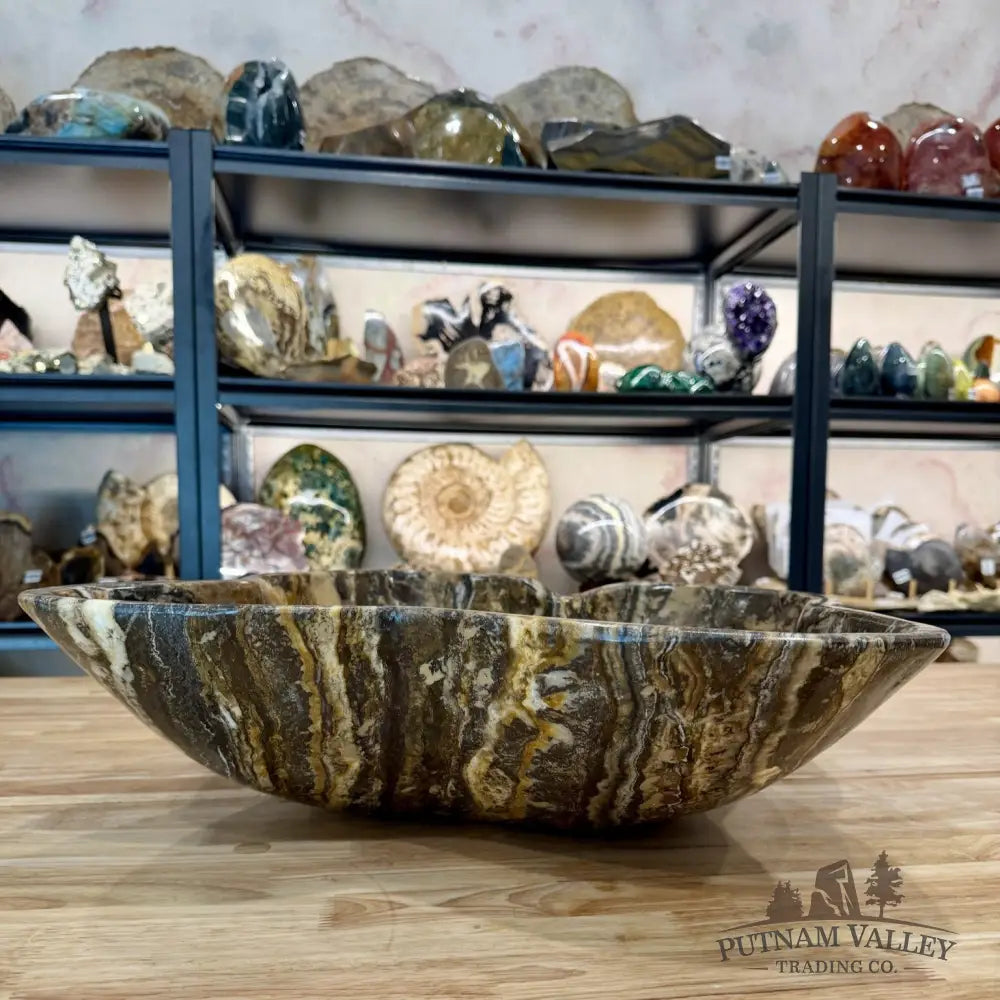 Reserve Moroccan Chocolate Onyx Statement Bowl 22.5’’ - Bowl