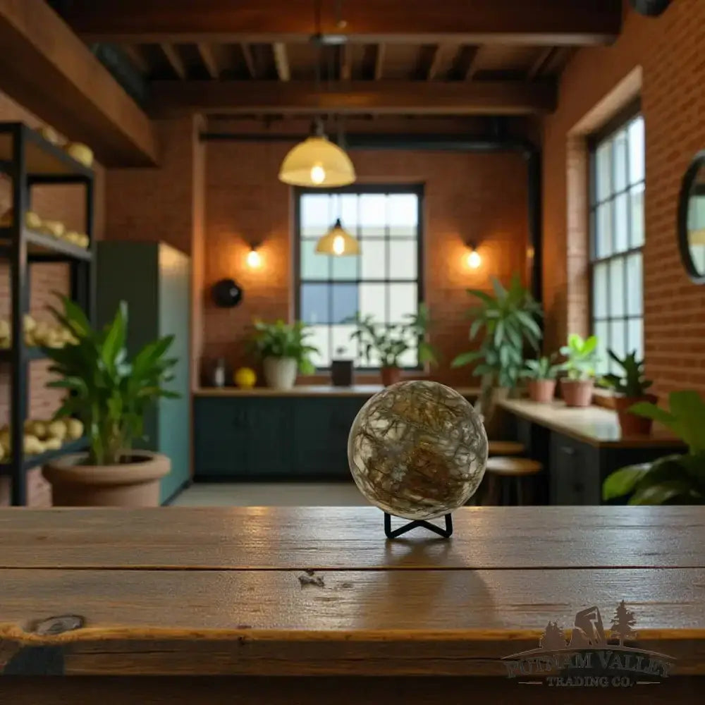 Real Reserve Petrified Wood Sphere 3.3" - Putnam Valley Trading Co.