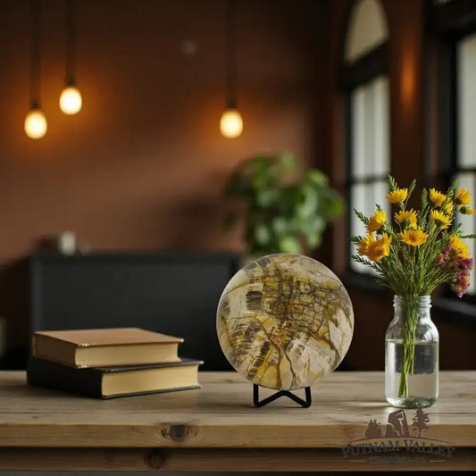 Reserve Petrified Wood Sphere 3.81" - Putnam Valley Trading Co.