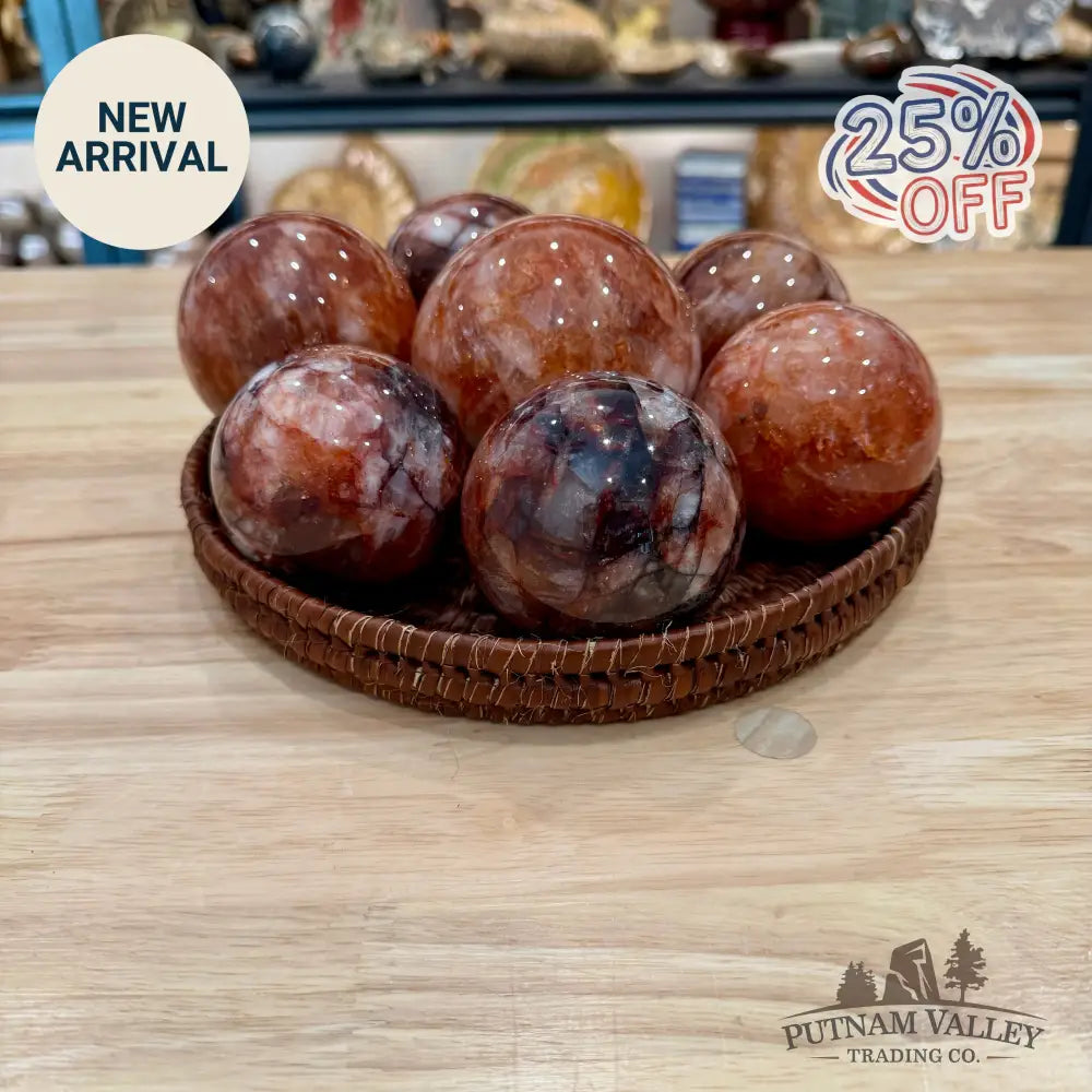 Reserve Red Fire Quartz Spheres - 2’’ - 2.4’’ - Tumbled Stone