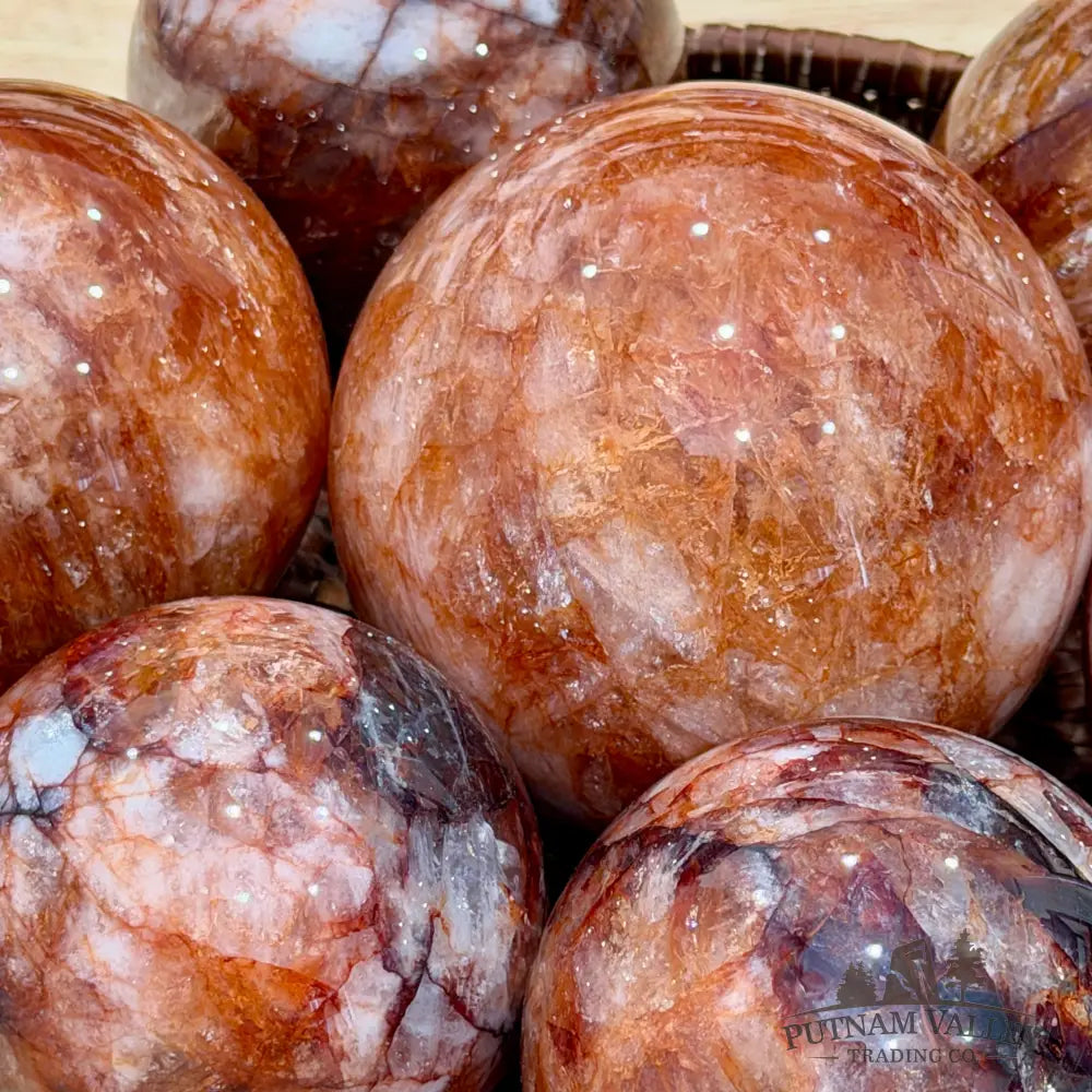 Reserve Red Fire Quartz Spheres - Tumbled Stone