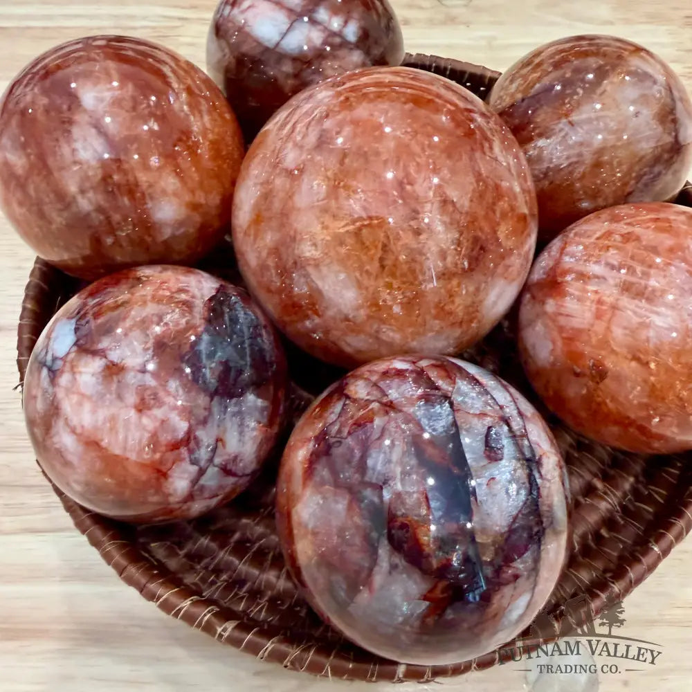 Reserve Red Fire Quartz Spheres - Tumbled Stone
