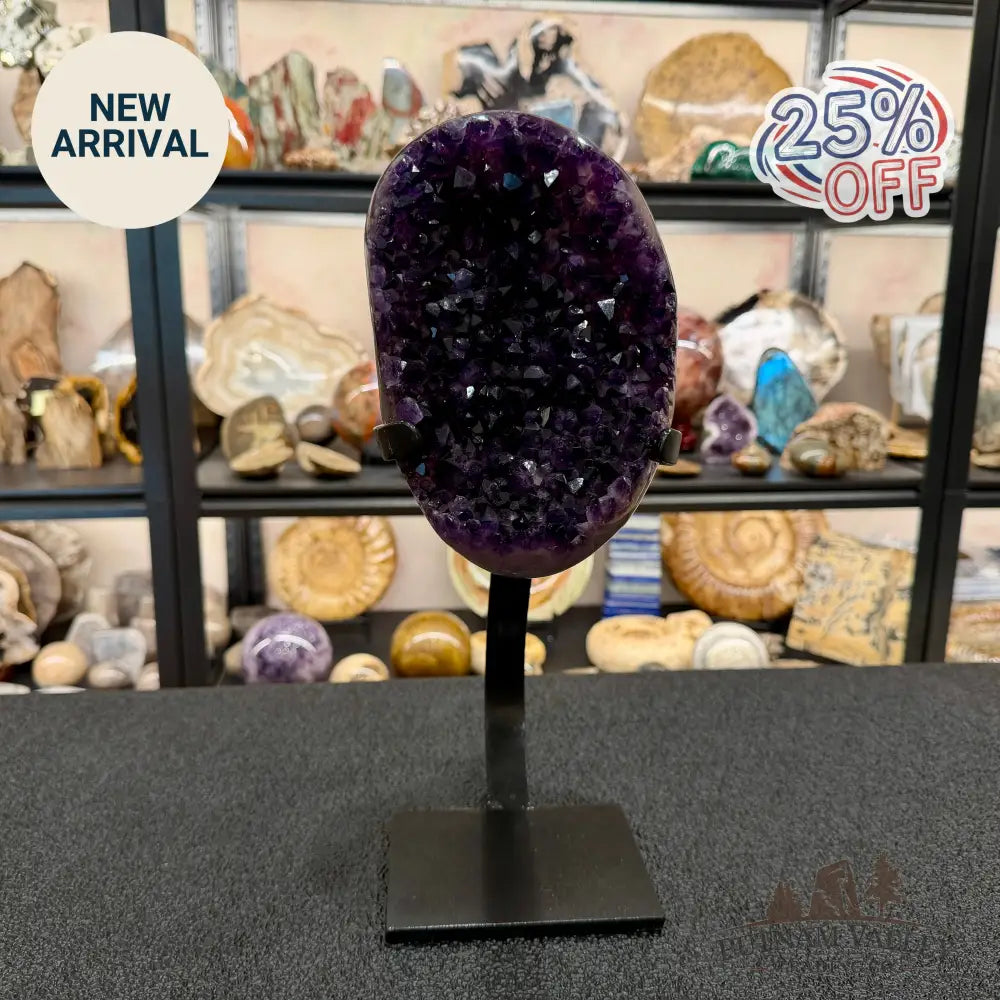 Reserve Uruguayan Amethyst Geode + Stand 14.5’’ - Accent