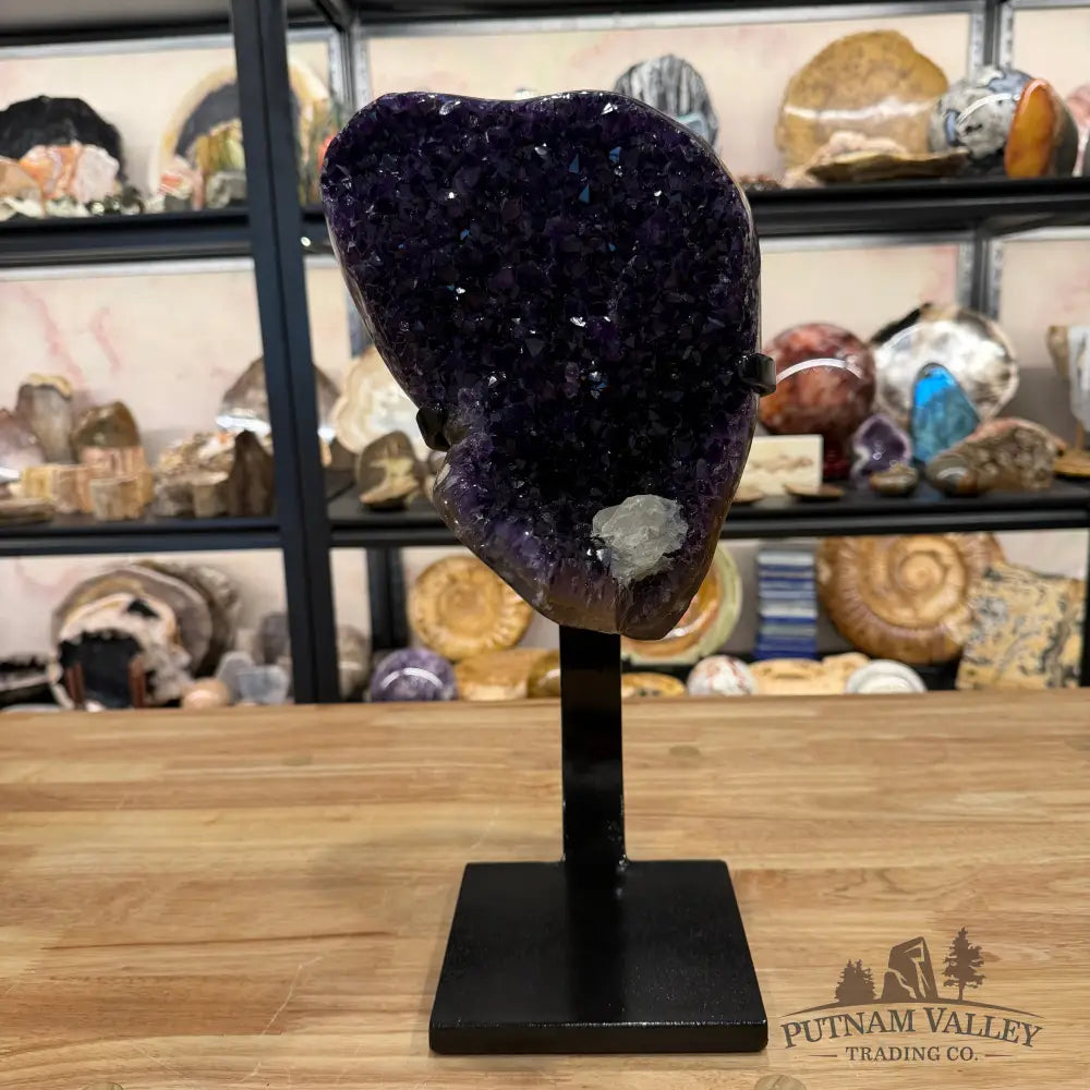 Amethyst Geode with Calcite + Stand 14.5’’ - Accent