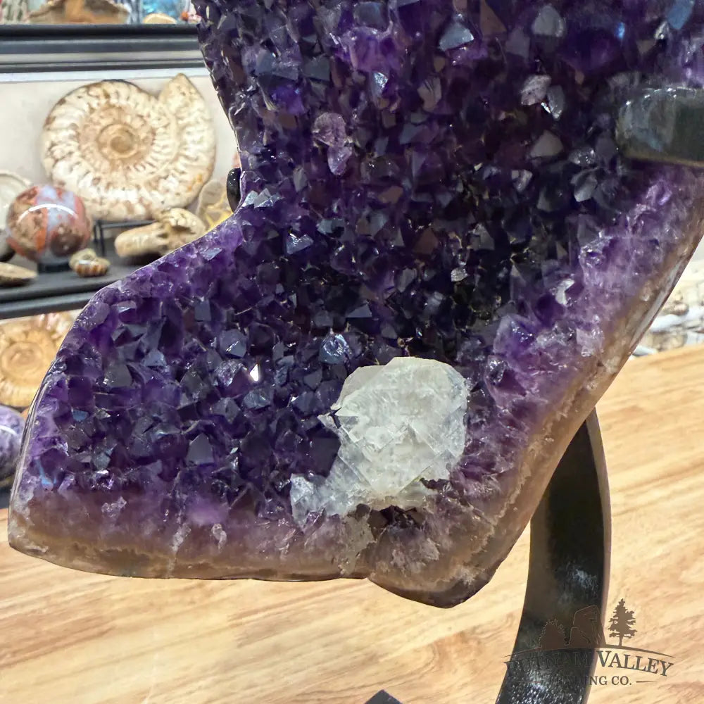 Amethyst Geode with Calcite + Stand 14.5’’ - Accent