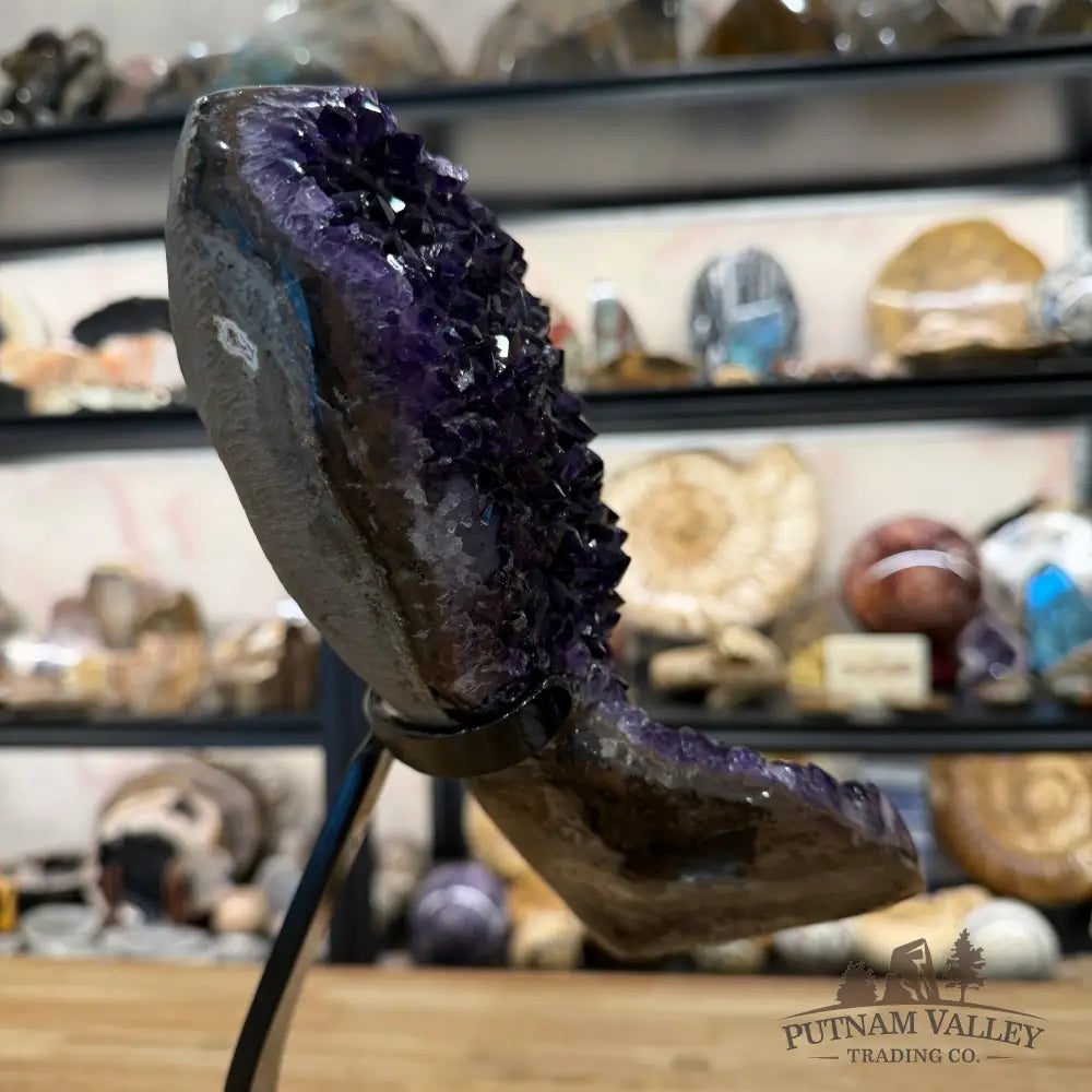 Amethyst Geode with Calcite + Stand 14.5’’ - Accent