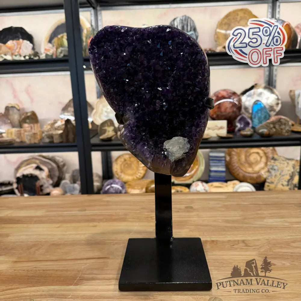Amethyst Geode with Calcite + Stand 14.5’’ - Accent
