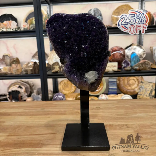 Amethyst Geode with Calcite + Stand 14.5’’ - Accent