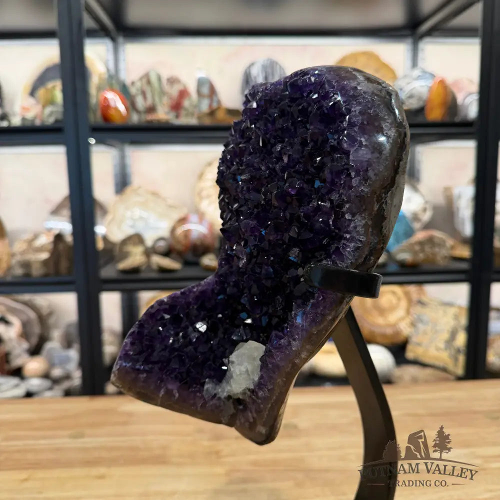 Amethyst Geode with Calcite + Stand 14.5’’ - Accent