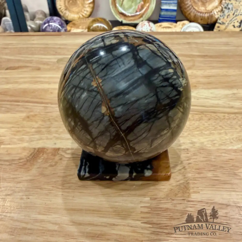 Reserve Utah Picasso Marble Sphere + Matching Stand 3.35’’ - Sphere
