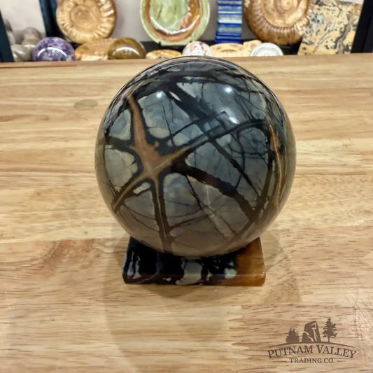 Reserve Utah Picasso Marble Sphere + Matching Stand 3.35’’ - Sphere
