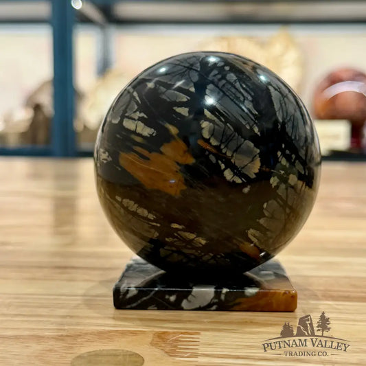Reserve Utah Picasso Marble Sphere + Matching Stand 3.35’’ - Sphere