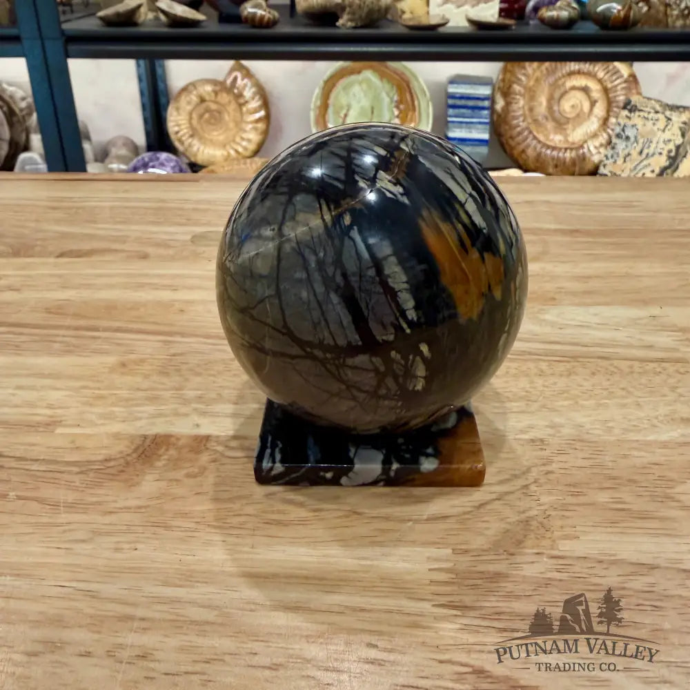 Reserve Utah Picasso Marble Sphere + Matching Stand 3.35’’ - Sphere