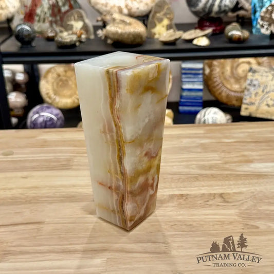 Reserve White Banded Calcite Square Vase - Vase