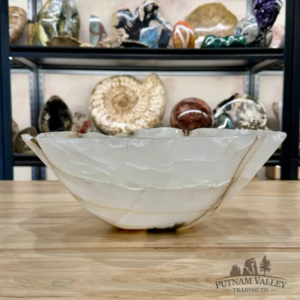 Reserve White Mexican Onyx Bowl 14.5’’ - Bowl