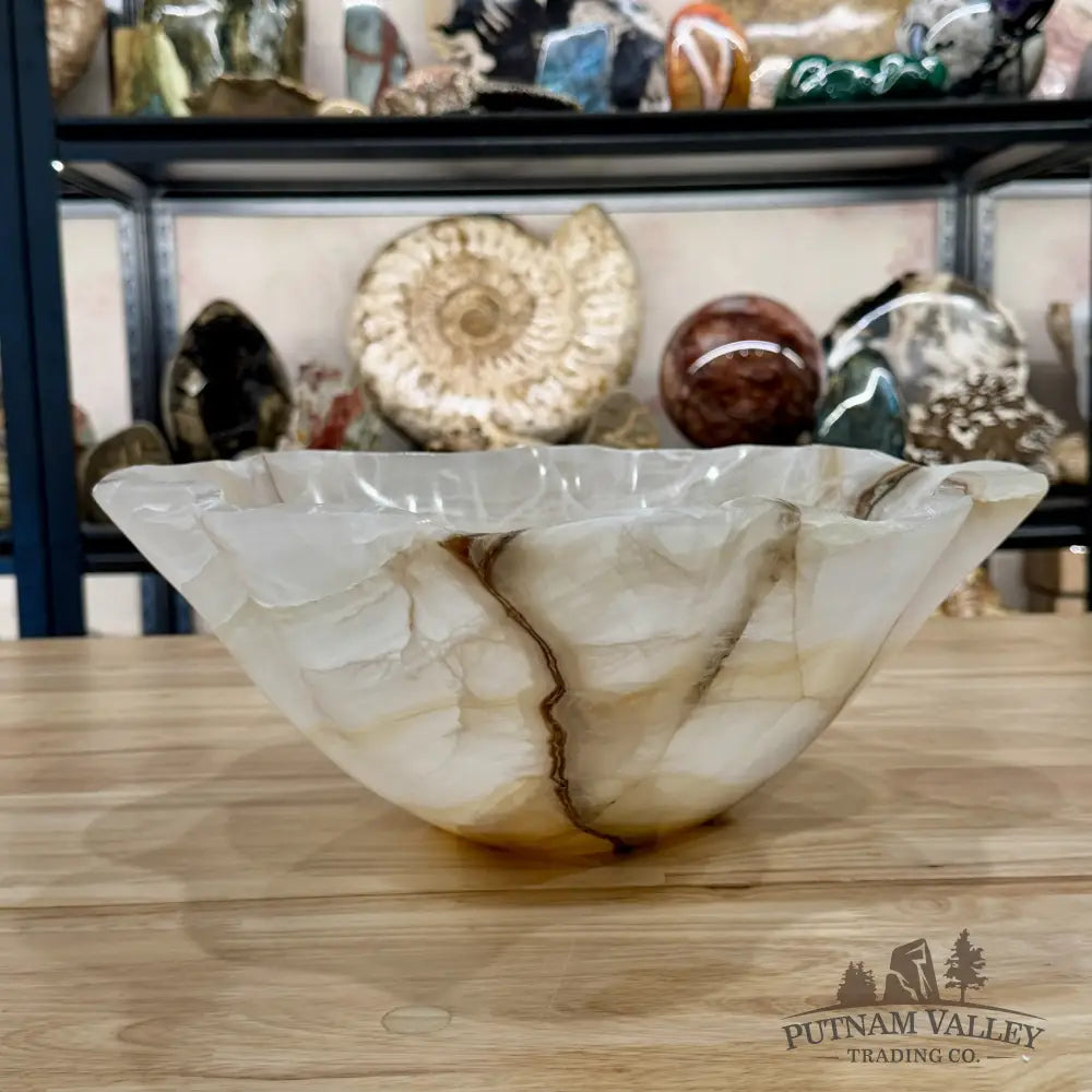 Reserve White Mexican Onyx Bowl 14.5’’ - Bowl