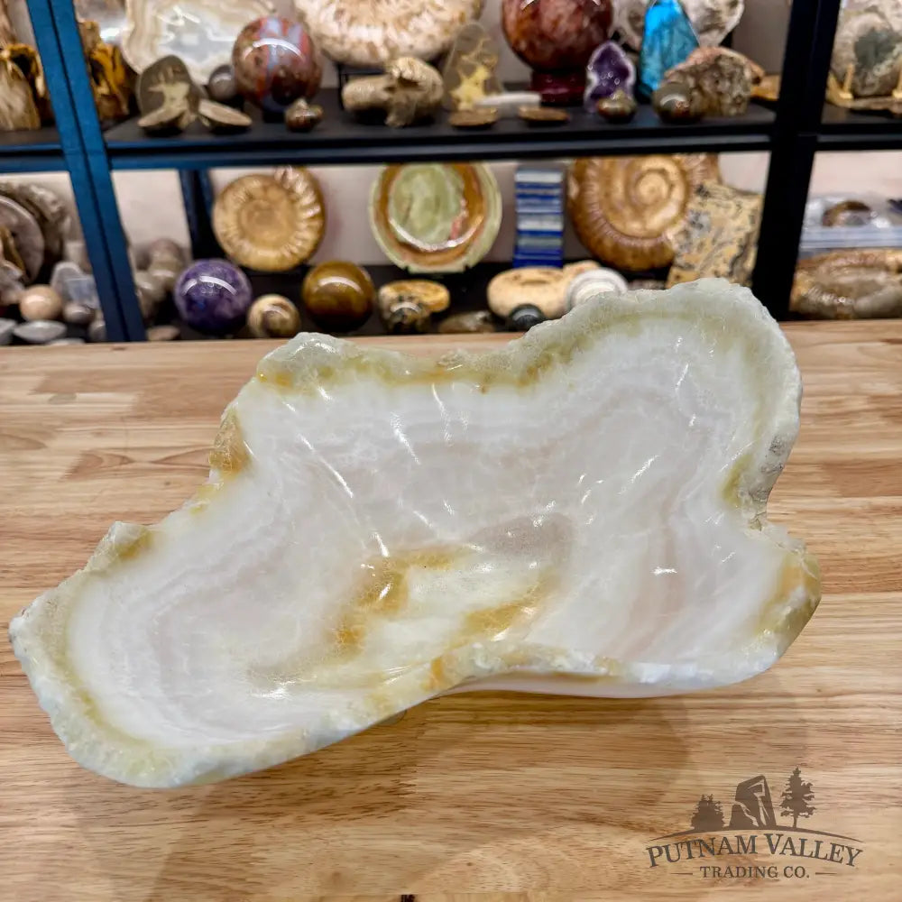 White Mexican Onyx Rustic Bowl 12.75’’ - Bowl