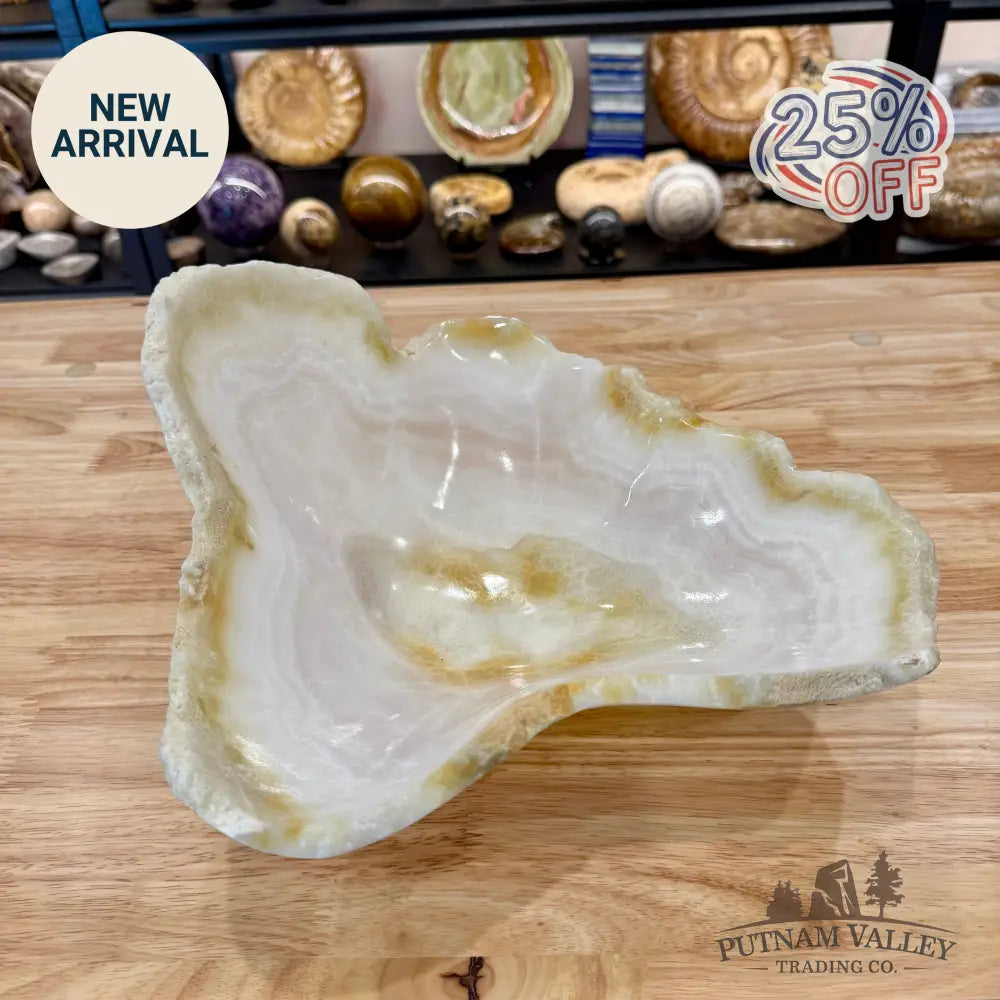 White Mexican Onyx Rustic Bowl 12.75’’ - Bowl
