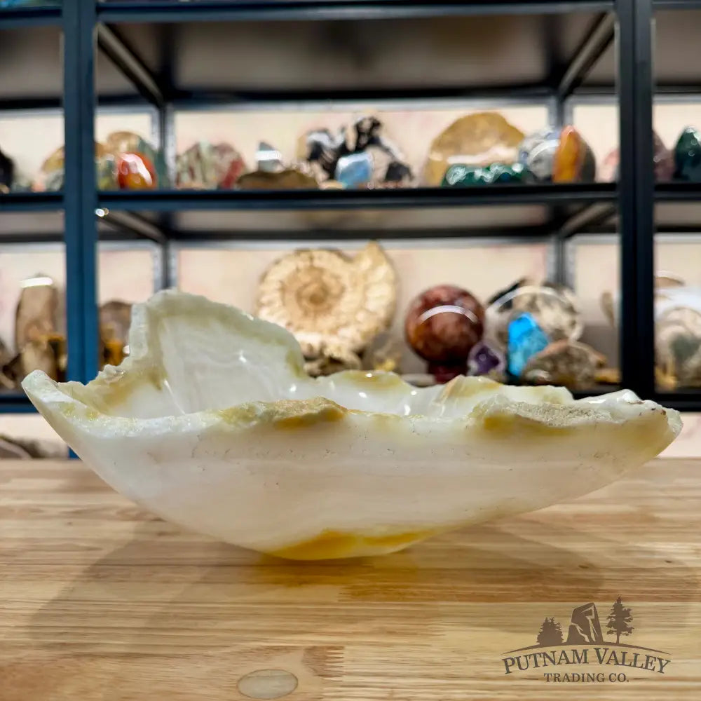 White Mexican Onyx Rustic Bowl 12.75’’ - Bowl