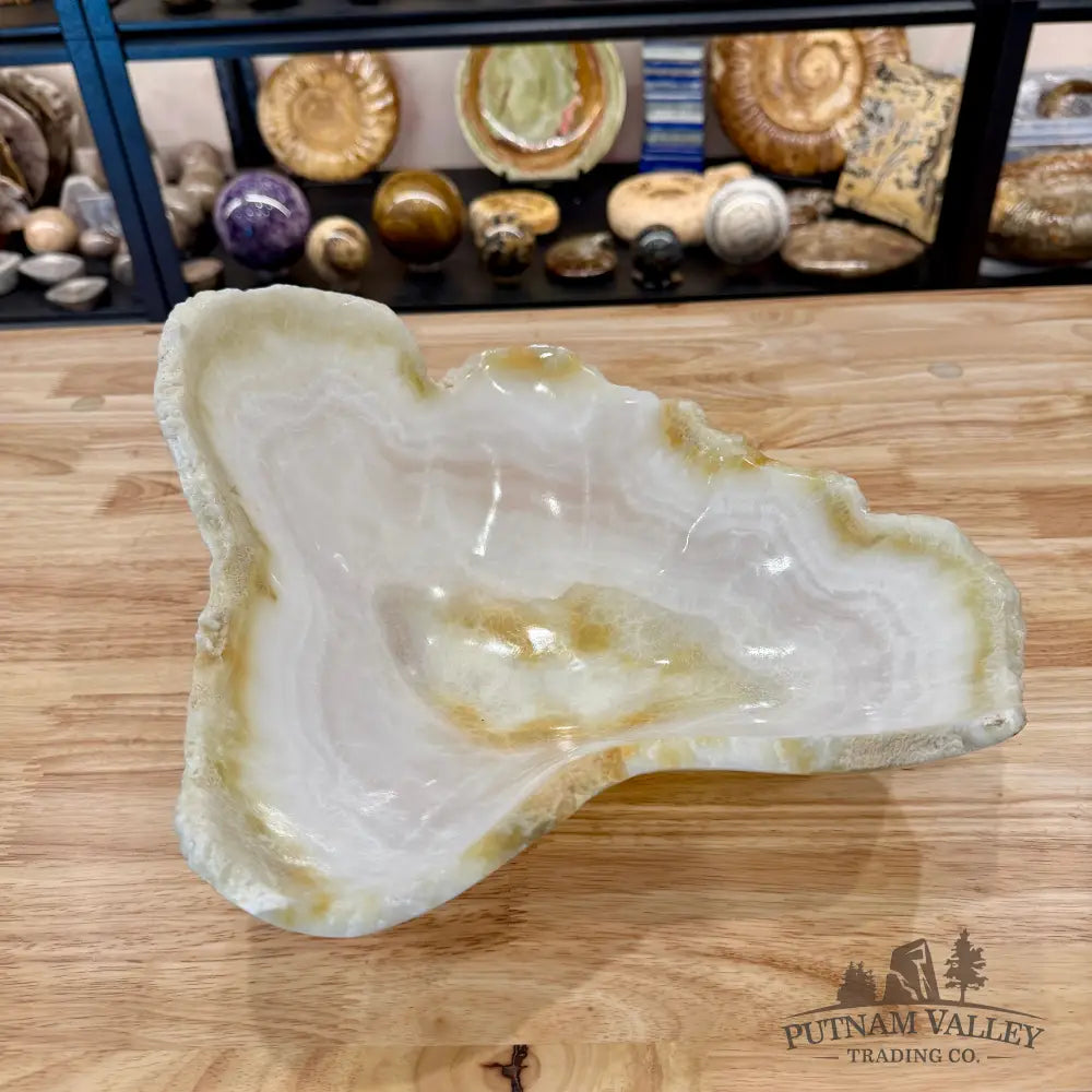 White Mexican Onyx Rustic Bowl 12.75’’ - Bowl