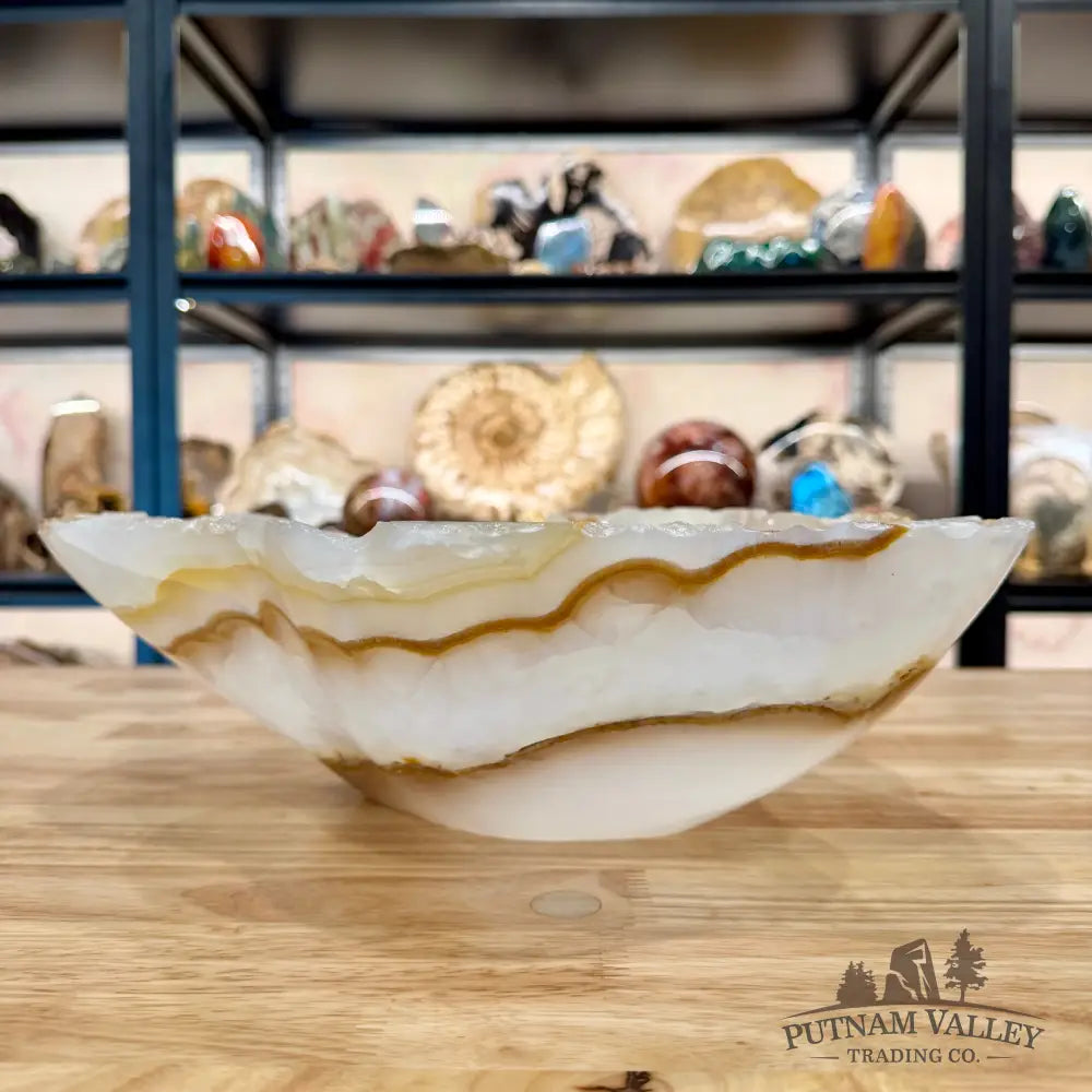 White Mexican Onyx Rustic Bowl 13.5’’ - Bowl