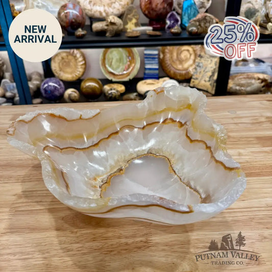 White Mexican Onyx Rustic Bowl 13.5’’ - Bowl