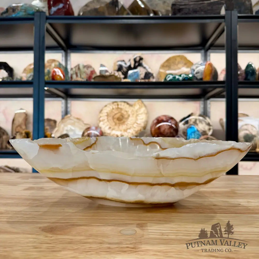 White Mexican Onyx Rustic Bowl 13.5’’ - Bowl