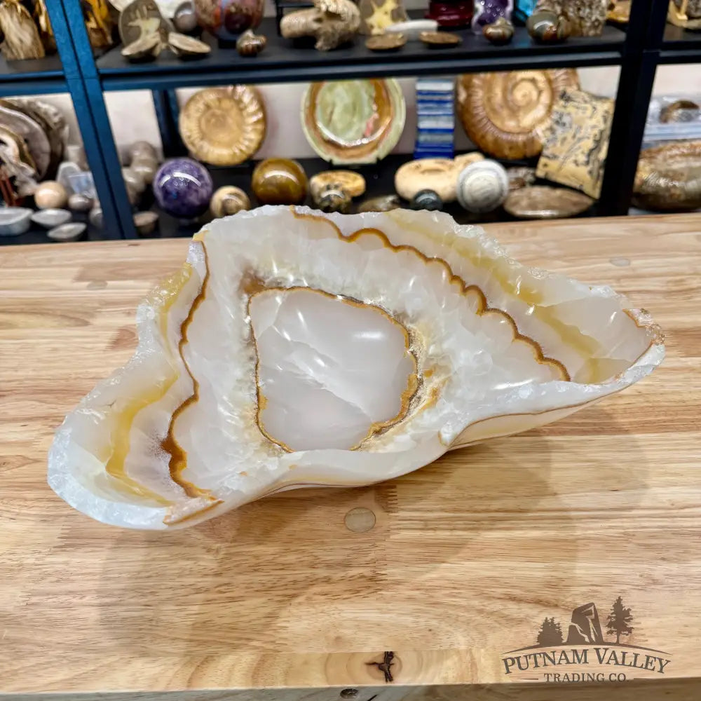 White Mexican Onyx Rustic Bowl 13.5’’ - Bowl