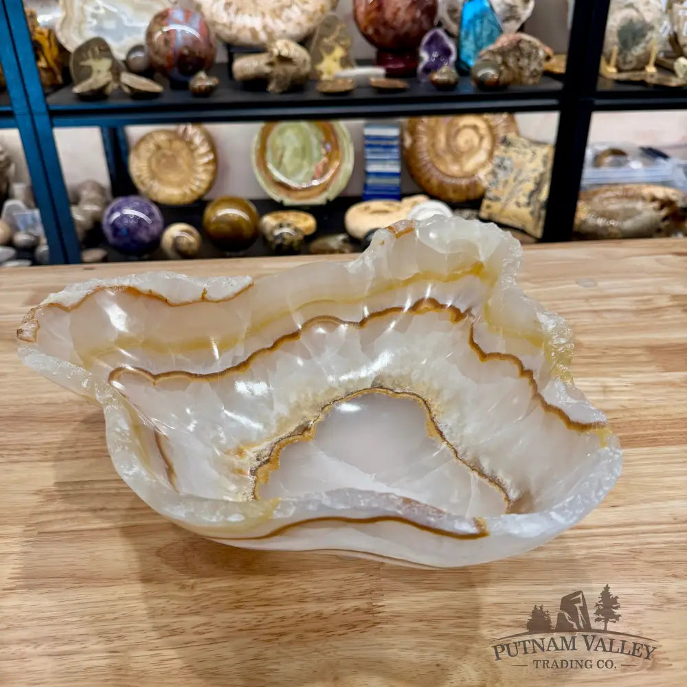 White Mexican Onyx Rustic Bowl 13.5’’ - Bowl