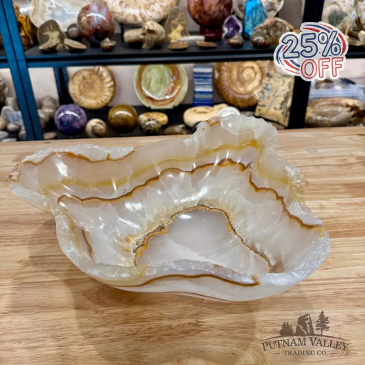 White Mexican Onyx Rustic Bowl 13.5’’ - Bowl