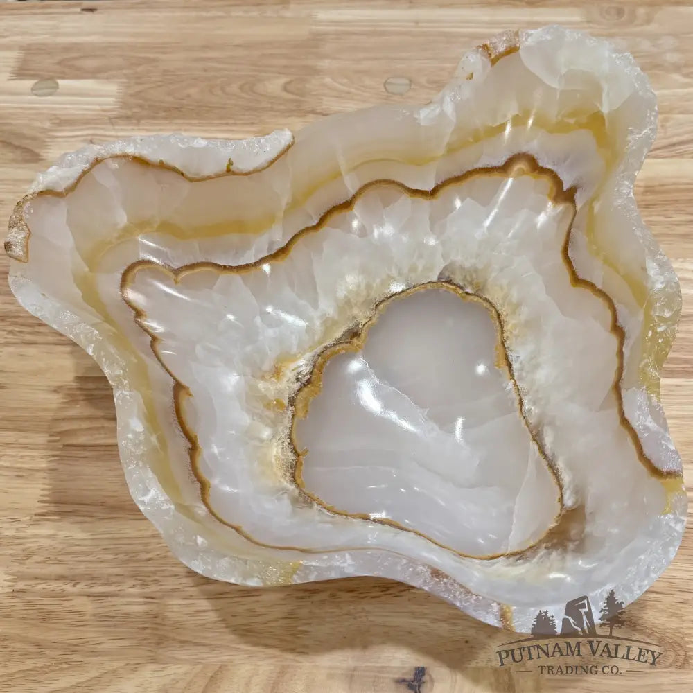 White Mexican Onyx Rustic Bowl 13.5’’ - Bowl