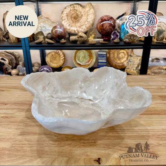 White Mexican Onyx Rustic Bowl 14’’ - Bowl