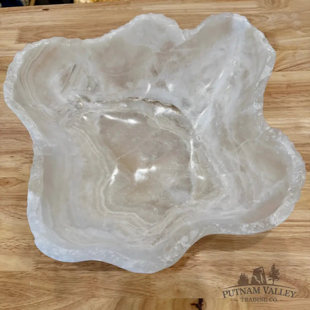 White Mexican Onyx Rustic Bowl 14’’ - Bowl