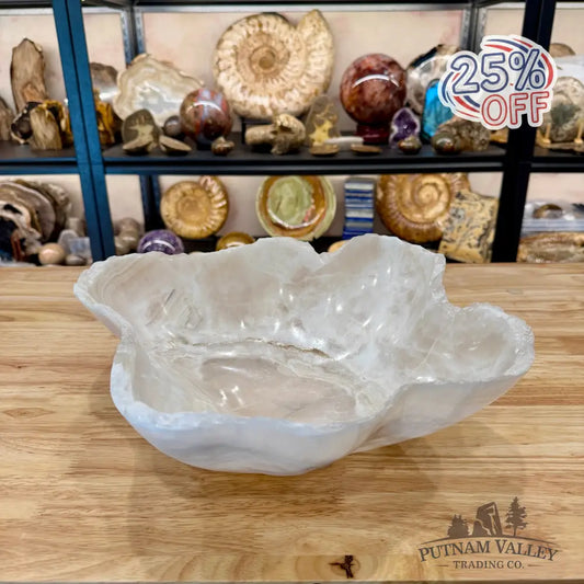 White Mexican Onyx Rustic Bowl 14’’ - Bowl