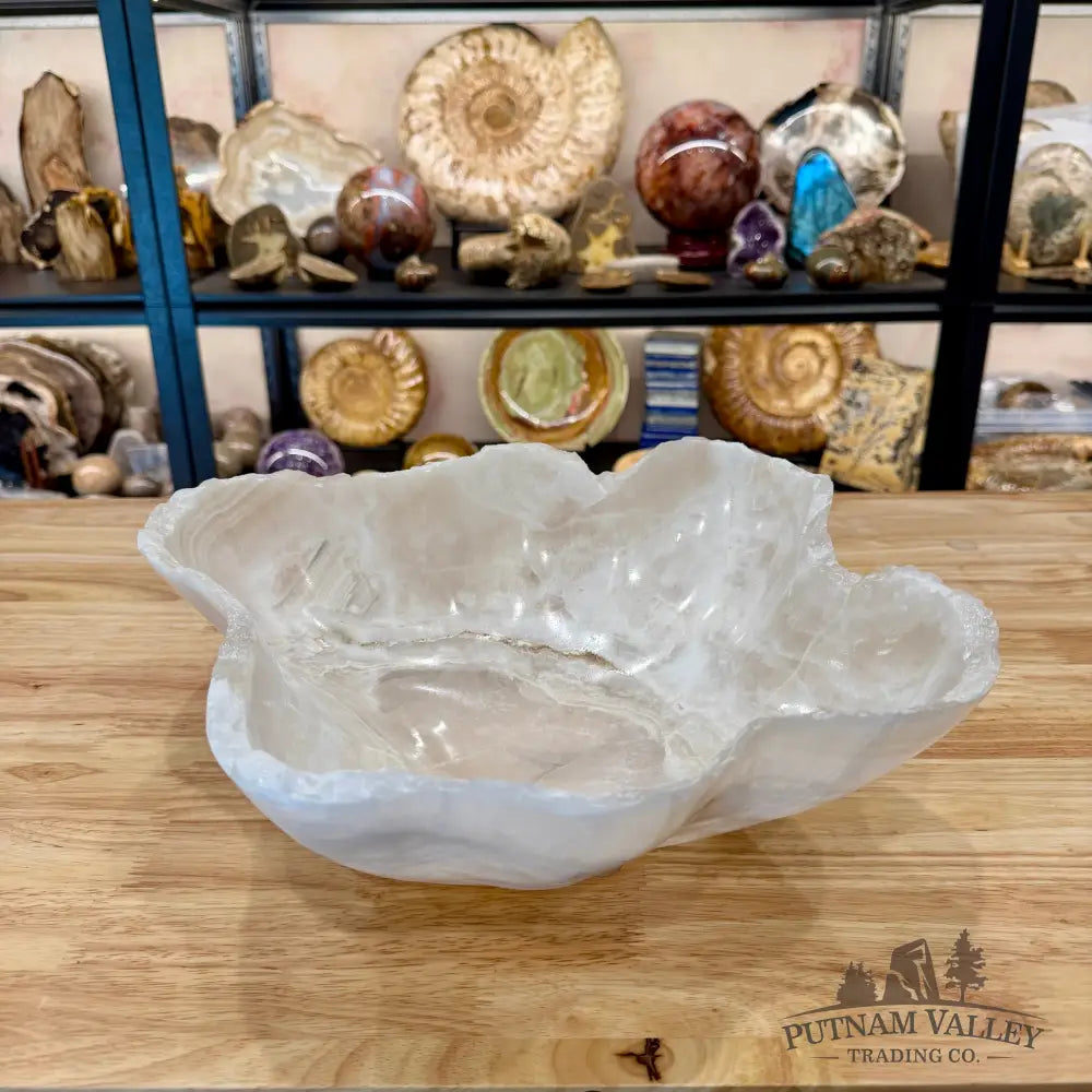 White Mexican Onyx Rustic Bowl 14’’ - Bowl