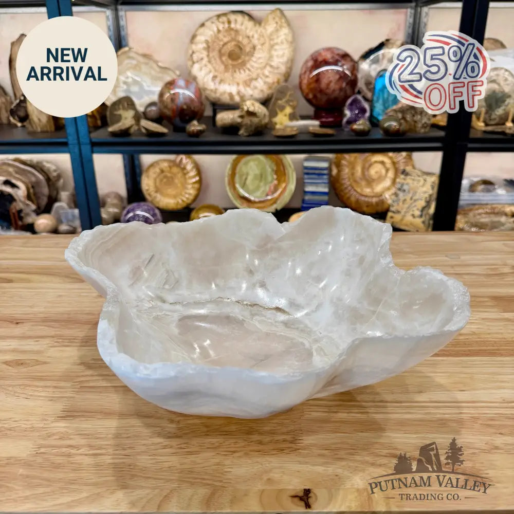 White Mexican Onyx Rustic Bowl 14’’ - Bowl