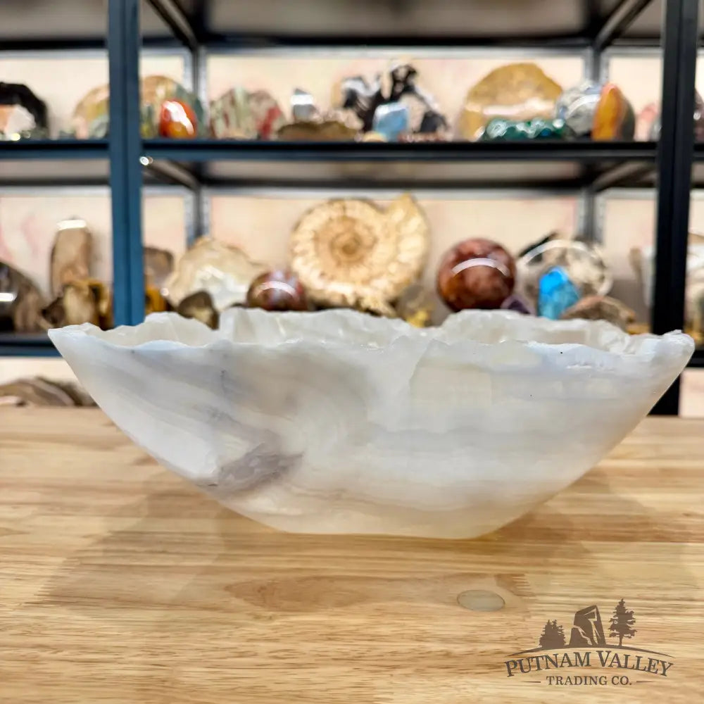 White Mexican Onyx Rustic Bowl 14’’ - Bowl