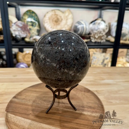 Reserve Yooperlite + Hematite Sphere 5.68’’, UV Reactive Glow - Sphere