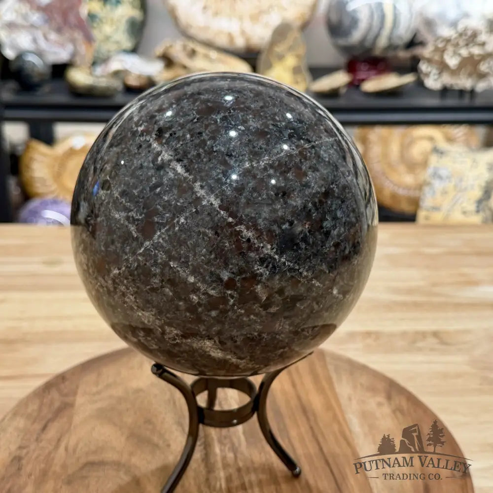 Reserve Yooperlite + Hematite Sphere 5.97’’, UV Reactive Glow - Sphere