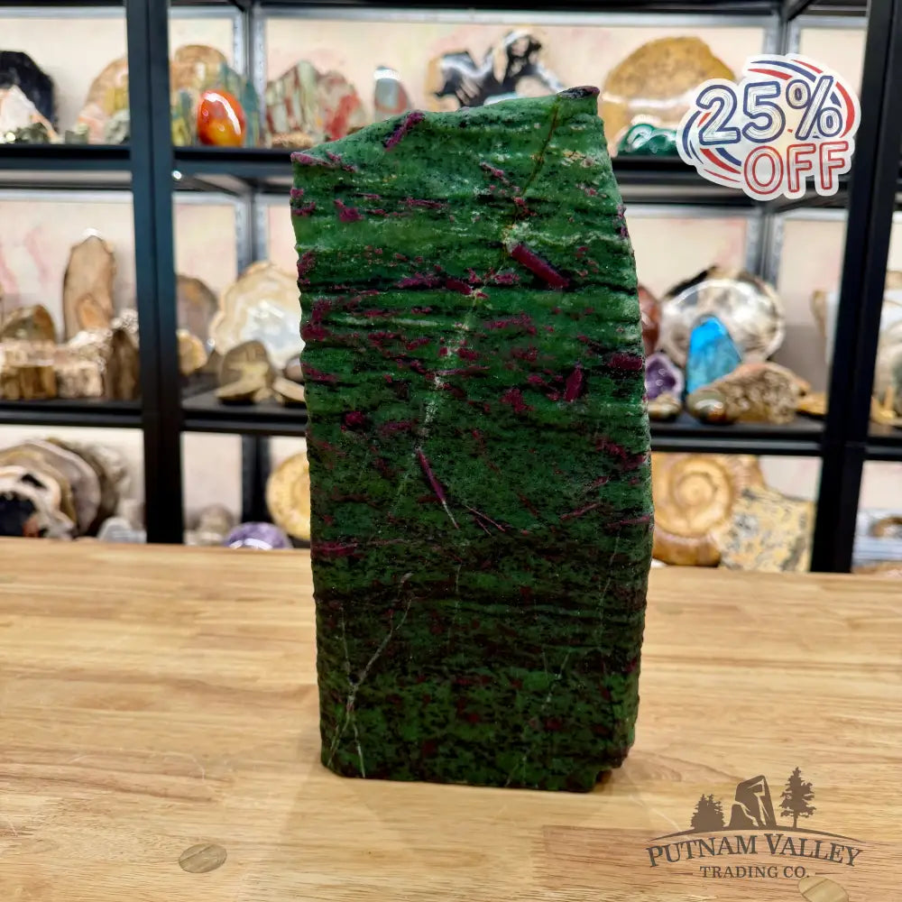 Ruby in Zoisite Statement Tower 12.5’’ | UV Reactive - Free Standing Accent