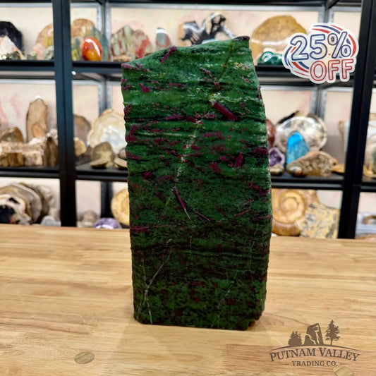 Ruby in Zoisite Statement Tower 12.5’’ | UV Reactive - Free Standing Accent