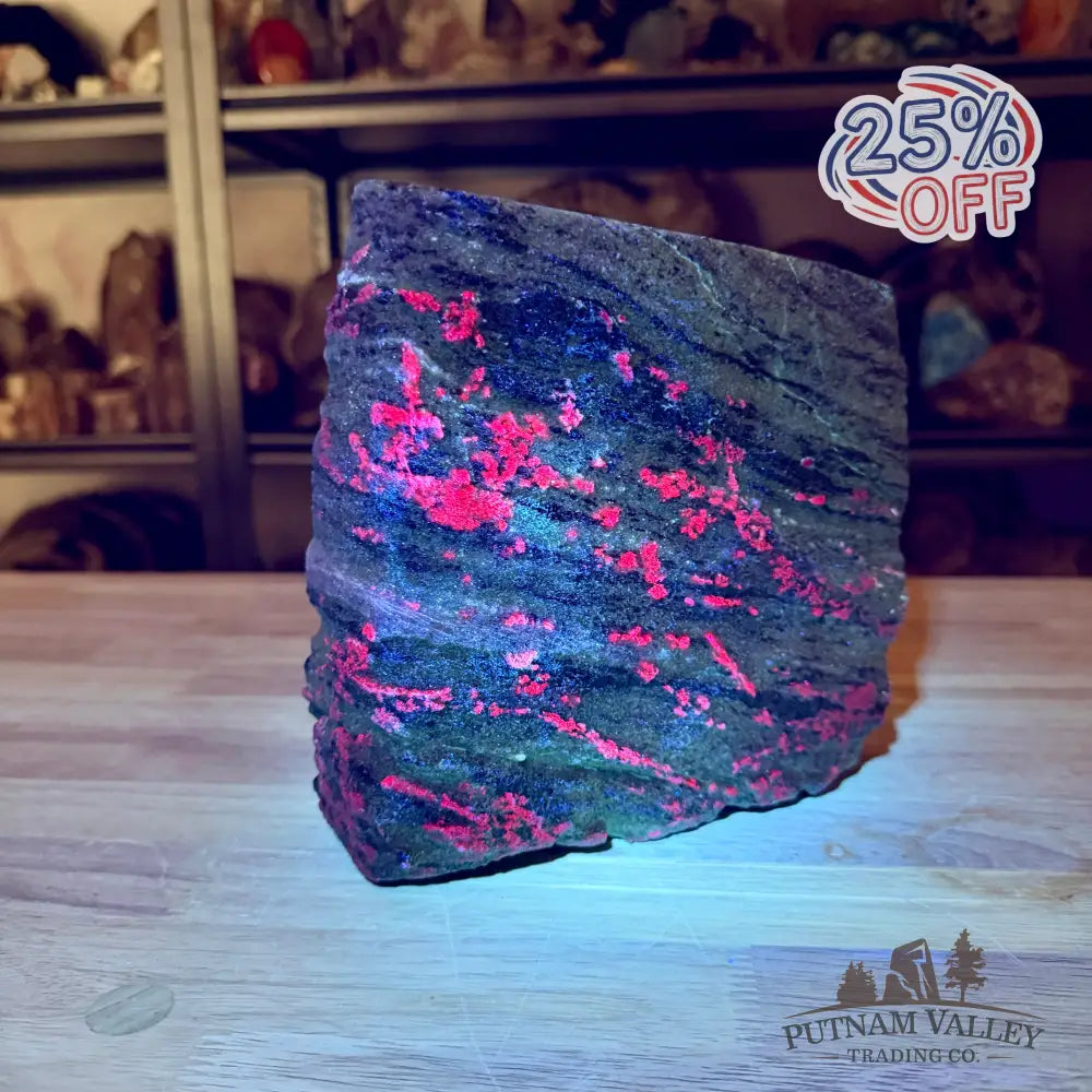 Ruby in Zoisite Tower 7.4’’| UV Reactive - Free Standing Accent