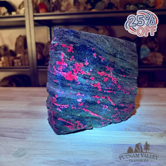 Ruby in Zoisite Tower 7.4’’| UV Reactive - Free Standing Accent