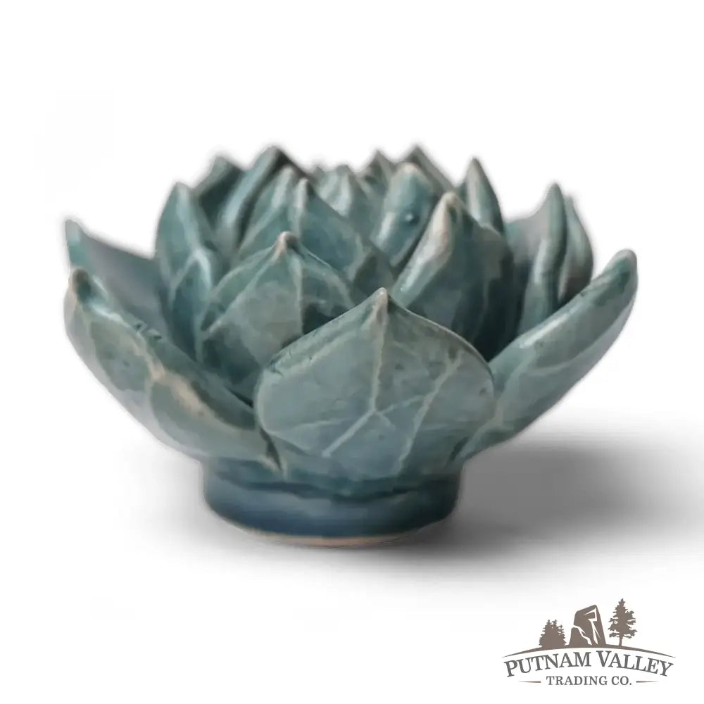 Ceramic Flower Wall Art Succulent Teal 11 Accent