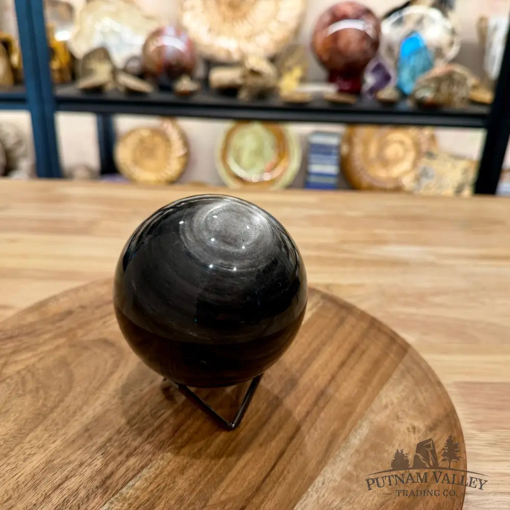 Silver Sheen Obsidian Sphere 3.72’’ - Sphere
