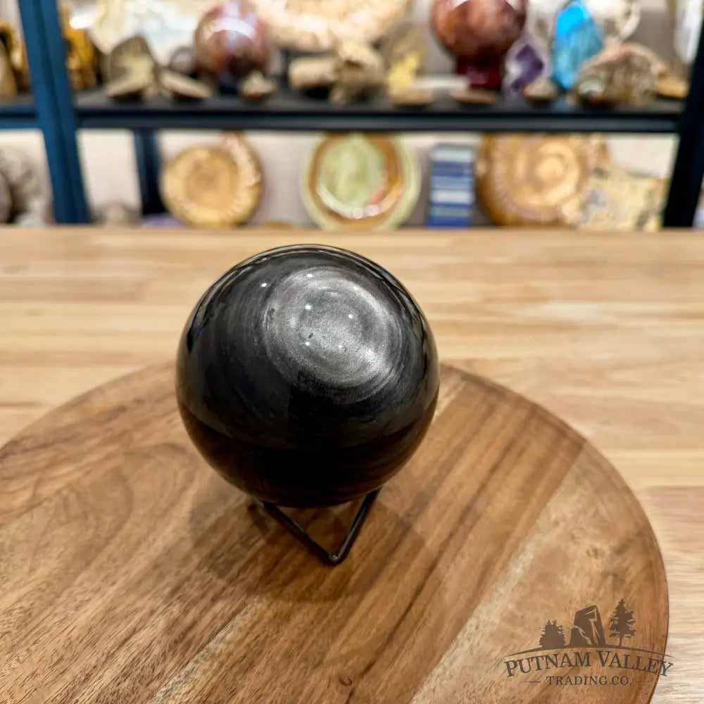 Silver Sheen Obsidian Sphere 3.72’’ - Sphere