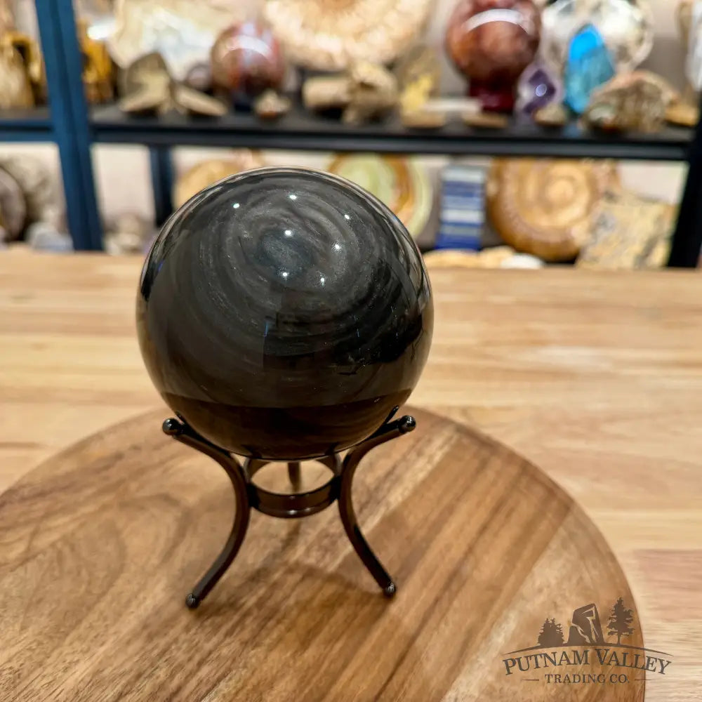 Silver Sheen Obsidian Sphere 4’’ - Sphere