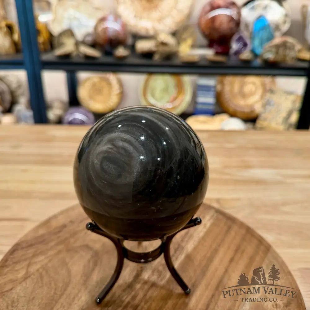 Silver Sheen Obsidian Sphere 4’’ - Sphere